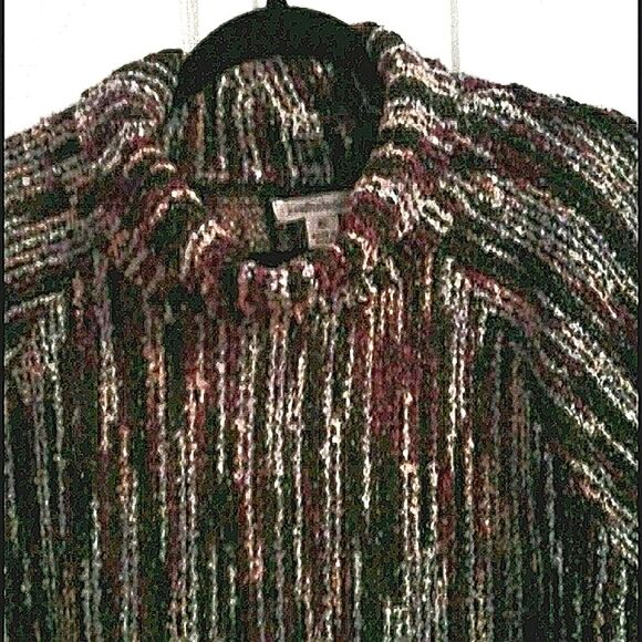 Vintage John Paul Richard Purple Cowl Neck Balloon Sleeves Textured Sweater - Picture 2 of 7